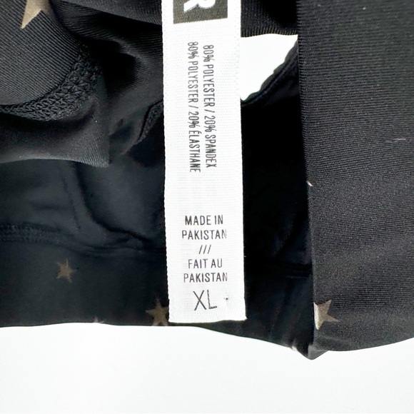 ✅ CHRLDR Sports Bra Allover Scattered Stars X-Large Black Gold Spaghetti Straps - Picture 7 of 9